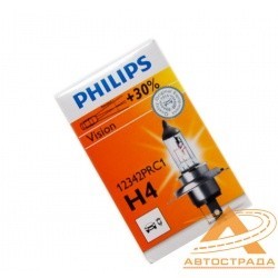 PHILIPS лампочка H4 (60/55) P43t-38+30% PREMIUM 12V